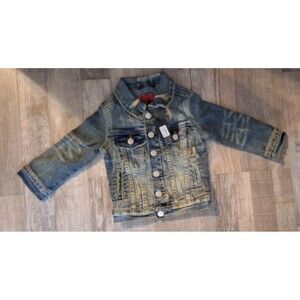 Haus JR Denim Jacket Light Wash Distressed Boys 1-2T NWT